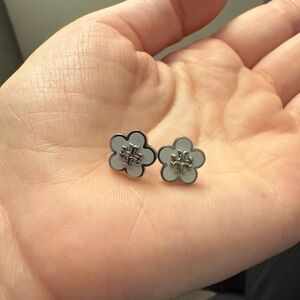 Tory Burch Silver Flower Stud Earrings